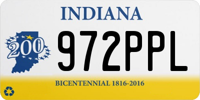 IN license plate 972PPL