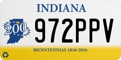 IN license plate 972PPV