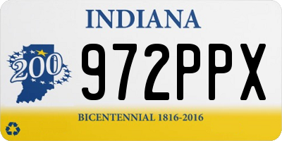 IN license plate 972PPX