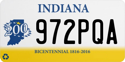 IN license plate 972PQA