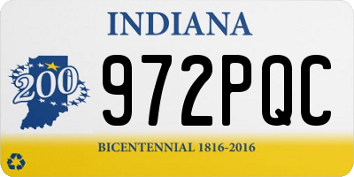 IN license plate 972PQC