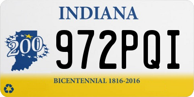 IN license plate 972PQI