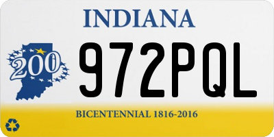 IN license plate 972PQL