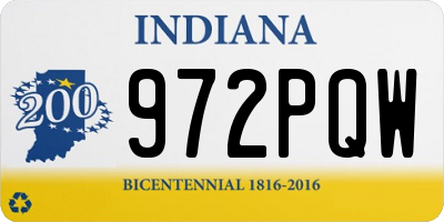IN license plate 972PQW