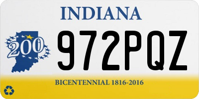 IN license plate 972PQZ