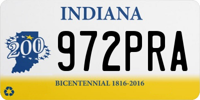 IN license plate 972PRA