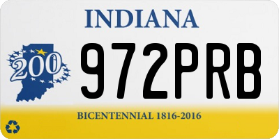 IN license plate 972PRB