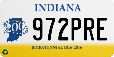 IN license plate 972PRE