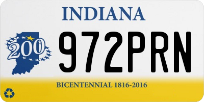 IN license plate 972PRN