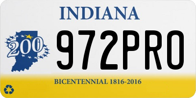 IN license plate 972PRO