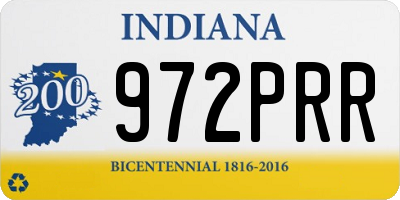 IN license plate 972PRR