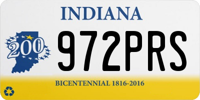IN license plate 972PRS