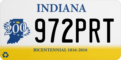 IN license plate 972PRT