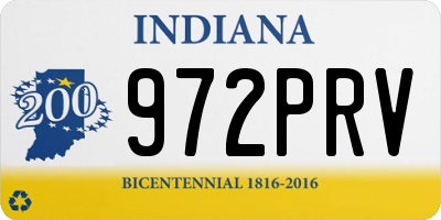 IN license plate 972PRV
