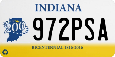IN license plate 972PSA