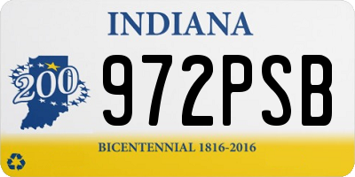 IN license plate 972PSB