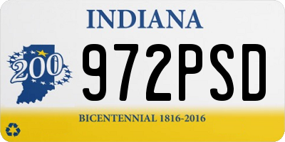 IN license plate 972PSD