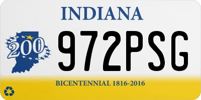 IN license plate 972PSG