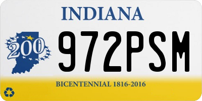 IN license plate 972PSM