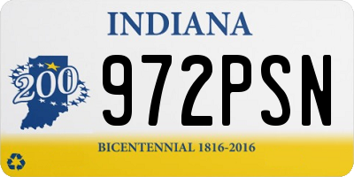 IN license plate 972PSN