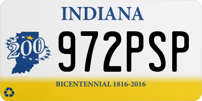 IN license plate 972PSP