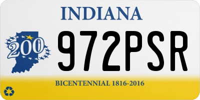IN license plate 972PSR