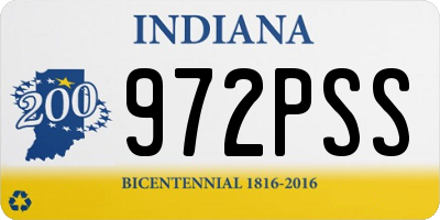 IN license plate 972PSS