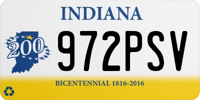 IN license plate 972PSV