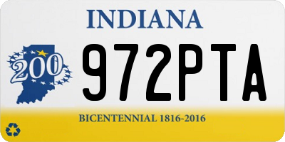 IN license plate 972PTA