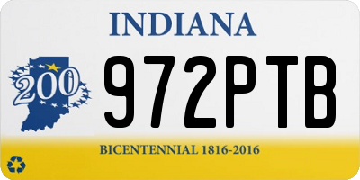 IN license plate 972PTB
