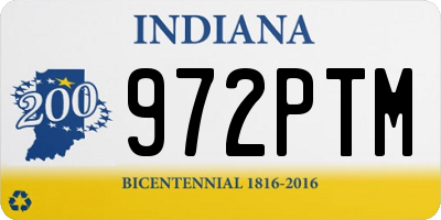 IN license plate 972PTM
