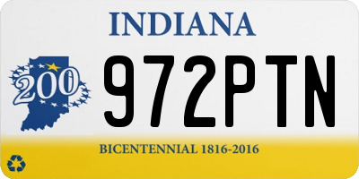 IN license plate 972PTN