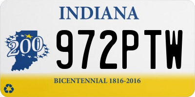 IN license plate 972PTW
