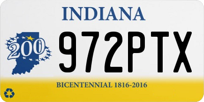 IN license plate 972PTX