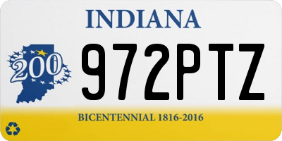 IN license plate 972PTZ