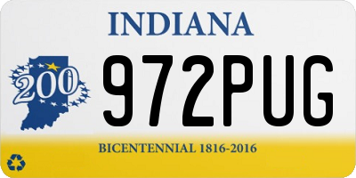 IN license plate 972PUG