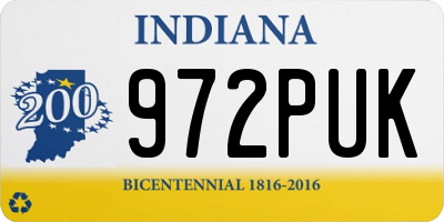IN license plate 972PUK