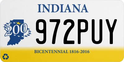 IN license plate 972PUY