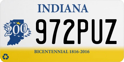 IN license plate 972PUZ