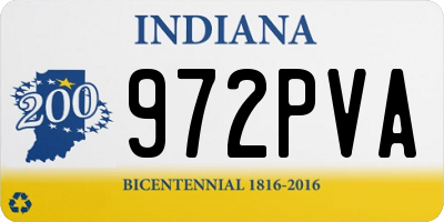 IN license plate 972PVA