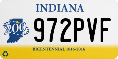 IN license plate 972PVF