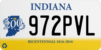 IN license plate 972PVL