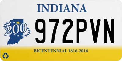 IN license plate 972PVN