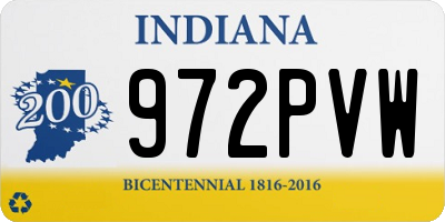 IN license plate 972PVW