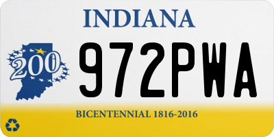 IN license plate 972PWA