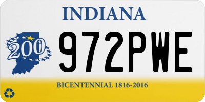 IN license plate 972PWE