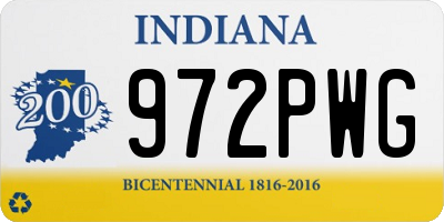 IN license plate 972PWG