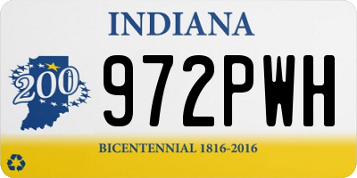 IN license plate 972PWH