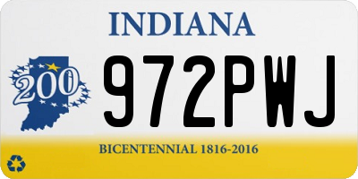 IN license plate 972PWJ
