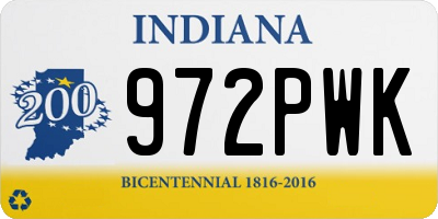 IN license plate 972PWK